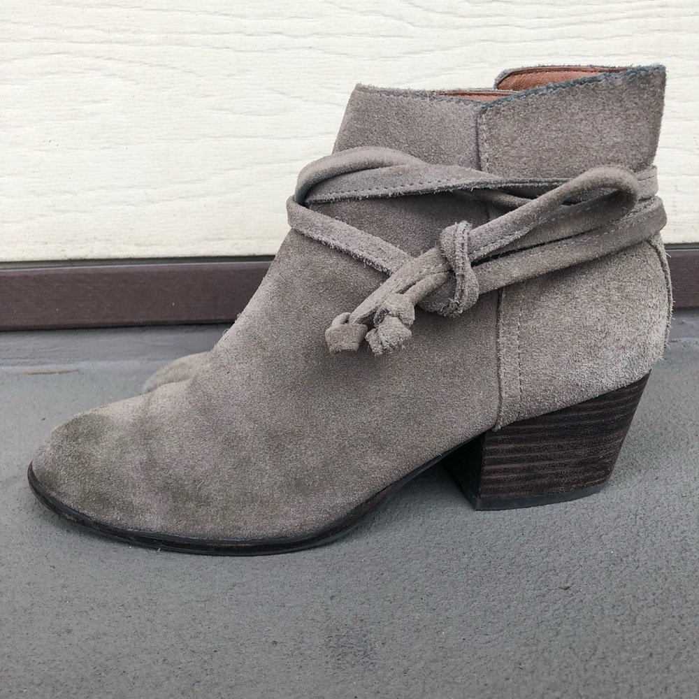 DV by Dolce Vita | Gray Suede booties with wraps